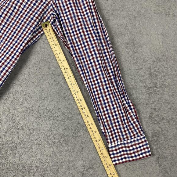 Lucky Brand Shirt Mens Large Red Blue White Label Fit Gingham Check Button Up - Picture 7 of 8